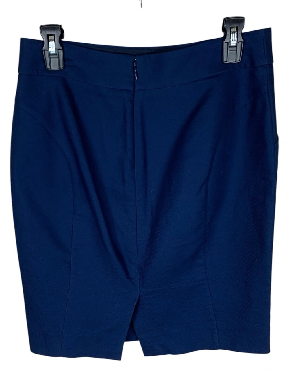 Women's J. Crew Factory Navy Blue Cotton The Pencil Skirt Size 4 Office Career
